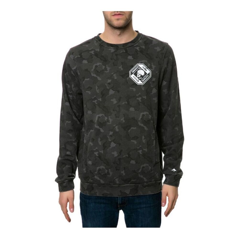 Emerica. Mens The Leeward Crewneck Sweatshirt, Grey, L, DM